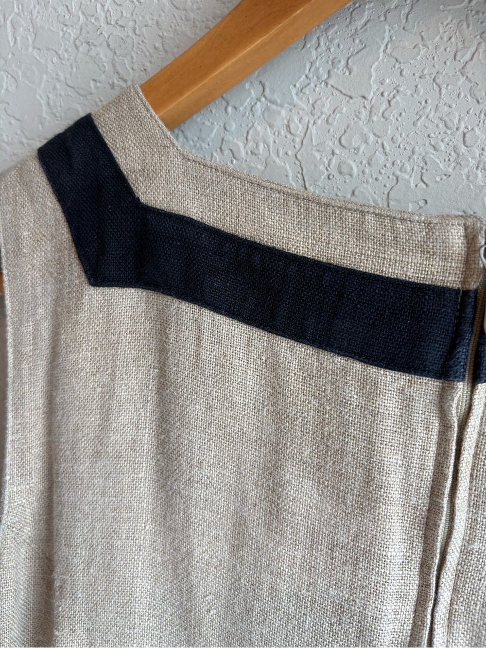 Berwin & Wolff Traditional Folklore Linen Blend Midi Dress Navy Beige EU 44 US12 - Picture 7 of 8